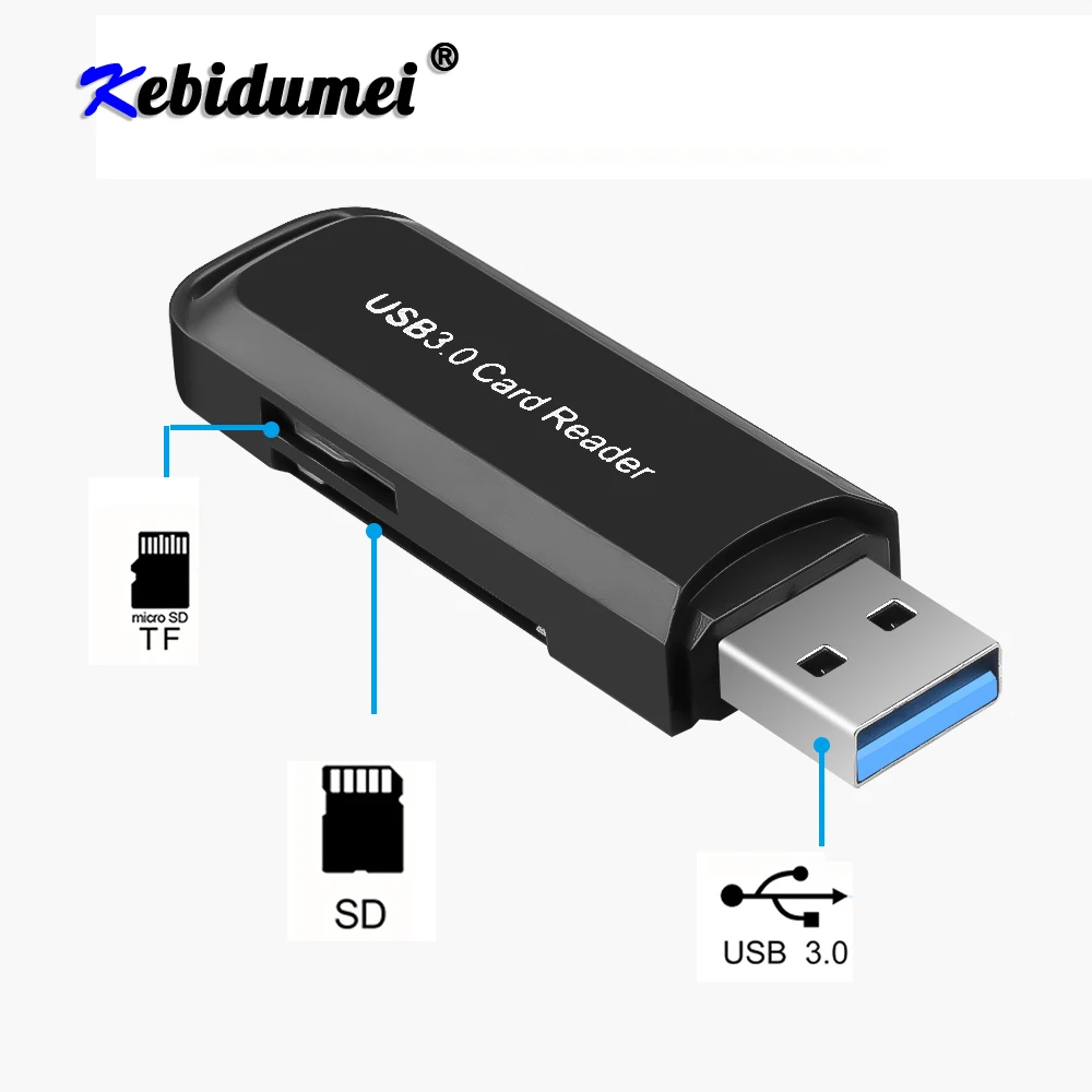 Kebidumei USB 3 0 Smart Card Reader OTG Type C адаптер Mini для Micro SD TF CF MS компьютера ноутбука |