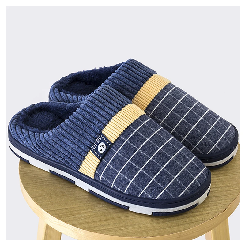 Зима г. Новые теплые мужские тапочки короткие плюшевые домашние тапочки из флока для мужчин, износостойкие Нескользящие Прошитые мужские и женские Тапочки