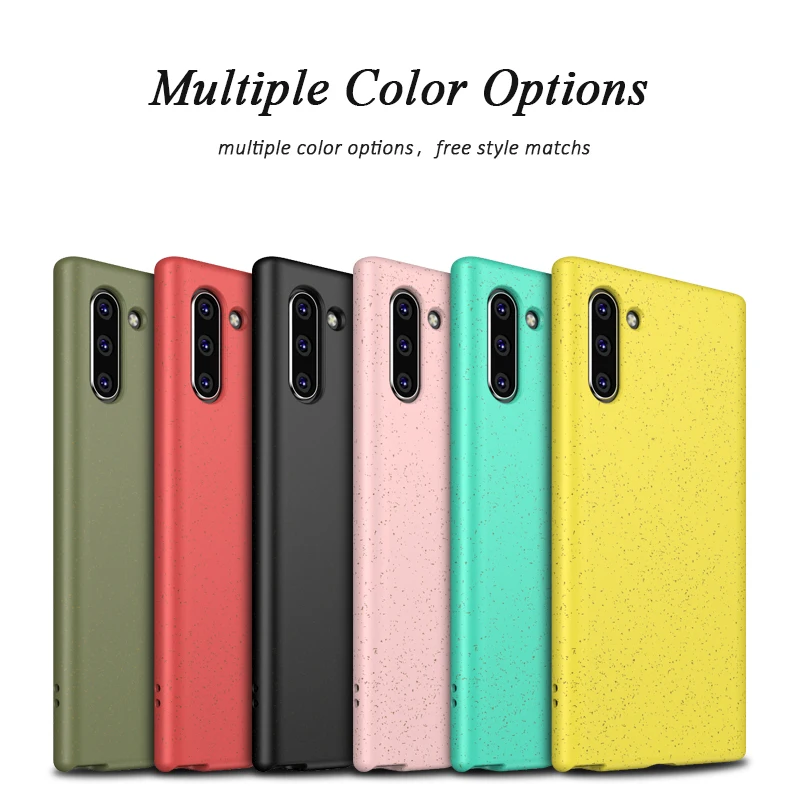 

Multicolor Durable Anti-fall Natural Materials Wheat Straw Soft Liquid Silicone Phone Case for Samsung NOTE10 Note10+