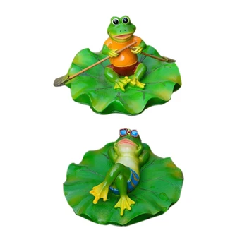 

2 Set Resin Floating Frogs Statue Outdoor Garden Pond Decorative Cute Frog Sculpture for Home Desk Garden Decor Ornament, a & B