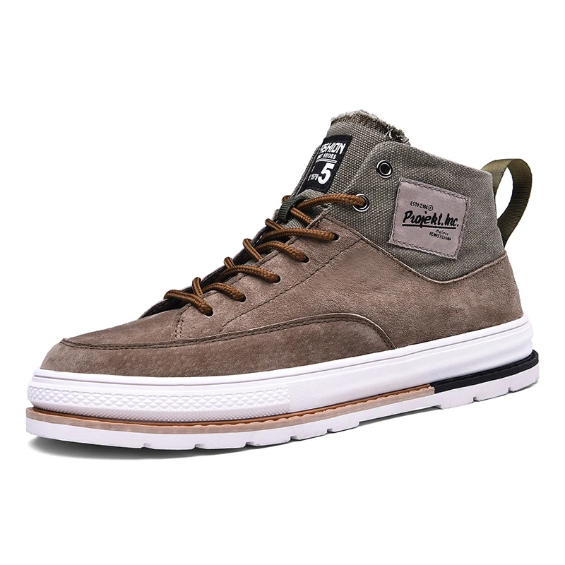 

2019 High Quality Mens Shoes Casual Leather Ankle Boots Men Non-slip Fashion Men Leather Shoes Breathable British Style Footwear