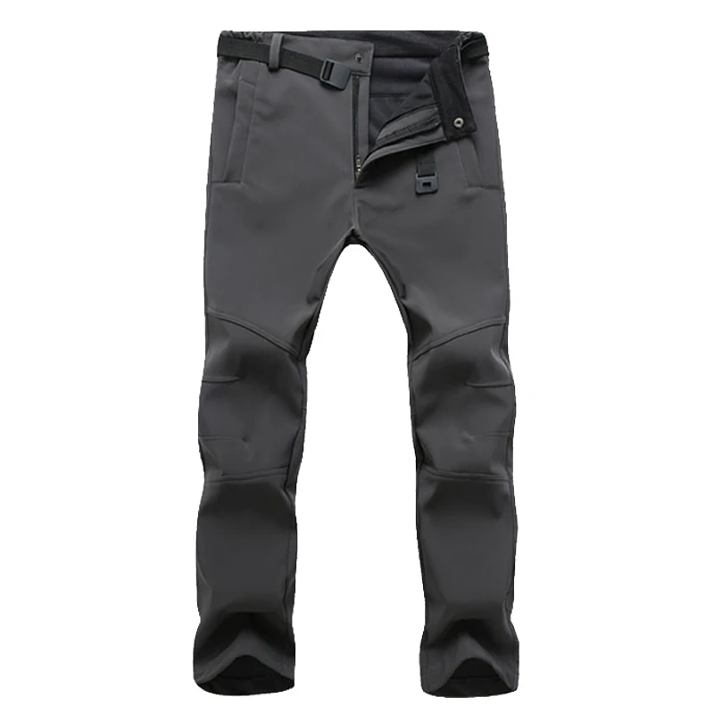 Эластичные водонепроницаемые повседневные брюки для мужчин; зимние теплые флисовые длинные брюки из кожи акулы; спортивные брюки; мужские тактические армейские рабочие брюки; S-3XL