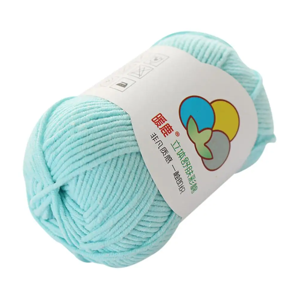 Шерстяная нить DIY тканая пряжа для ручного вязания вязанная вручную 5 прядей молока теплые мягкие носки шарф свитер шерсть нить Q3 - Цвет: Light blue