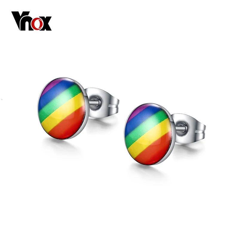 10 пара/лот Радуга Серьги-гвоздики Нержавеющая сталь Гей ЛГБТ ювелирные изделия