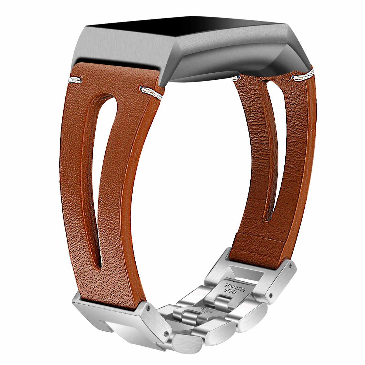 Для Fitbit Charge 3 браслет ремешок высокого качества из натуральной кожи материал нержавеющая сталь металлический цепной сменный ремешок для часов