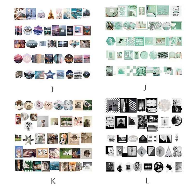 Boxed Paper Stickers 80 Card Stickers Hand Account DIY Daily Material Cartoon Stickers Muraux Pour Enfants Chambres 30NOV2222