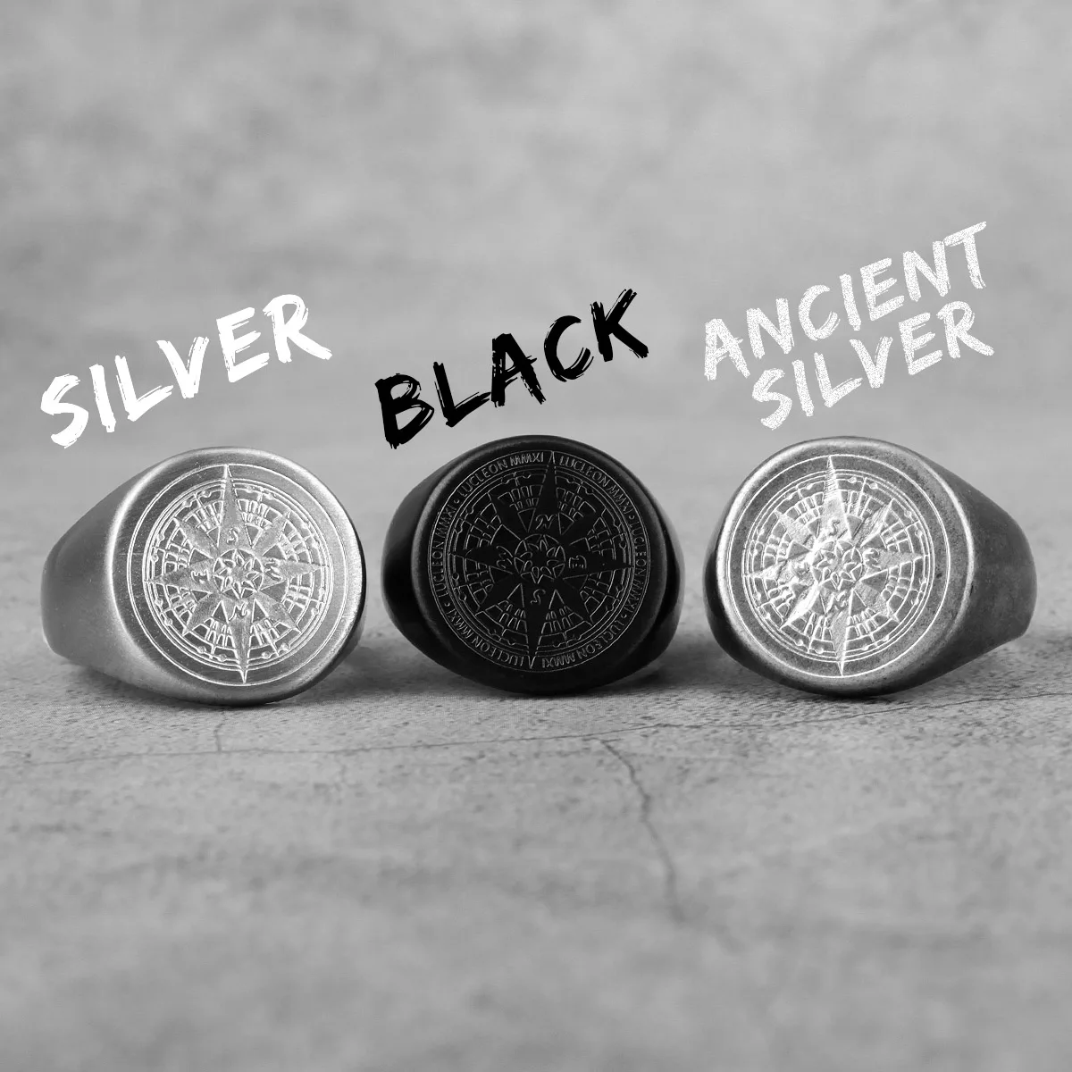 Compass World Map Gold Black Men Rings Punk Hip Hop Simple for Boyfriend Male Stainless Steel Jewelry Creativity Gift Wholesale - Image 5