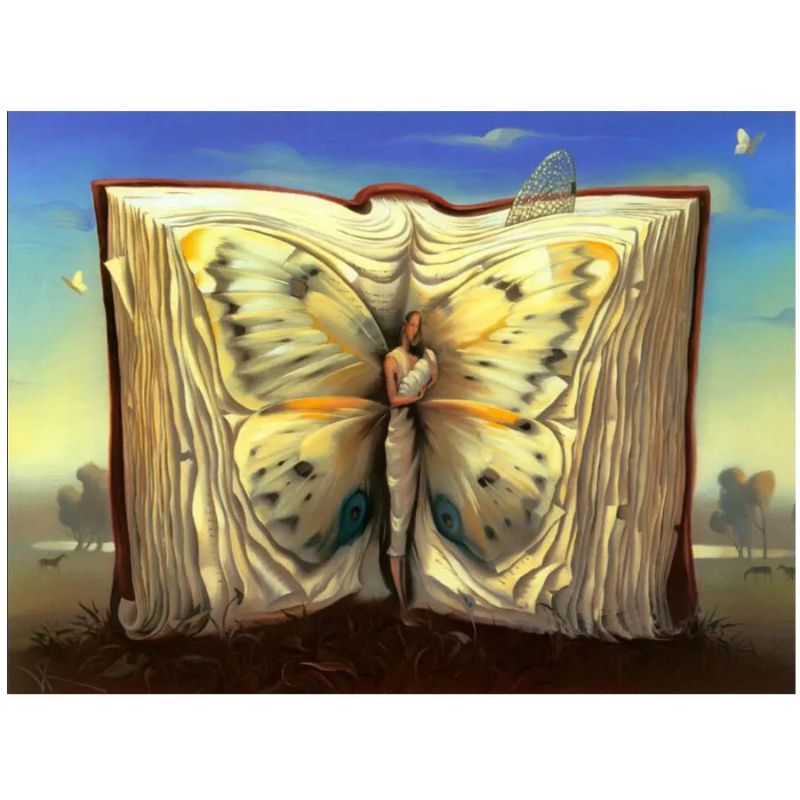 Абстрактная книга искусство Алмазная вышивка полная квадратная круглая