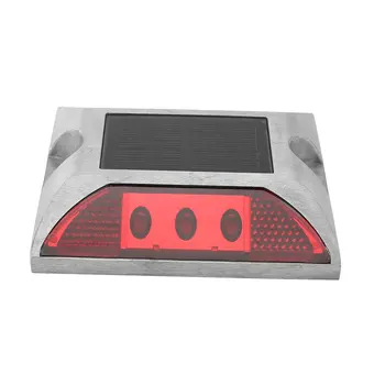 

Aluminum Waterproof LED Solar Powered Road Stud Light Reflective Ground Light Path Deck Dock Warning Light