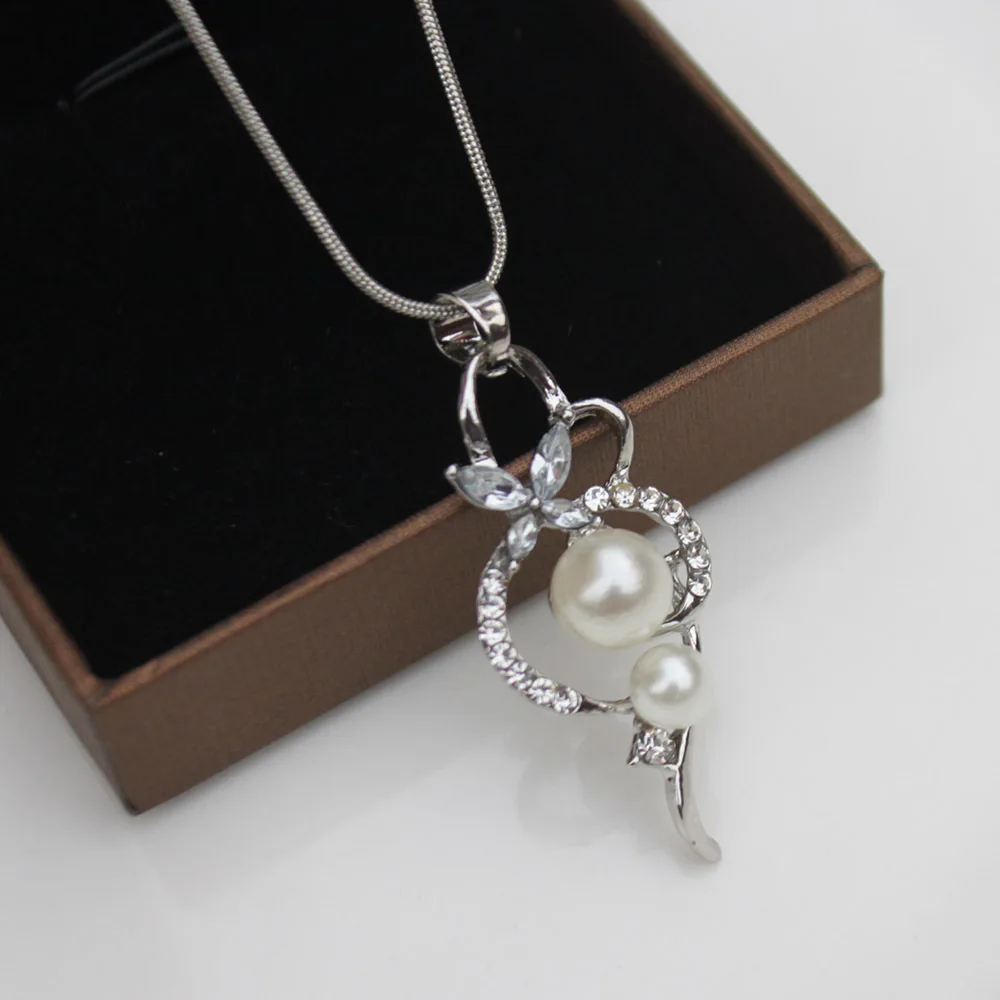 Элегантный жемчужный кулон ожерелье Комплект сережек для женщин цепочка Ювелирные наборы модные женские свадебные ювелирные наборы