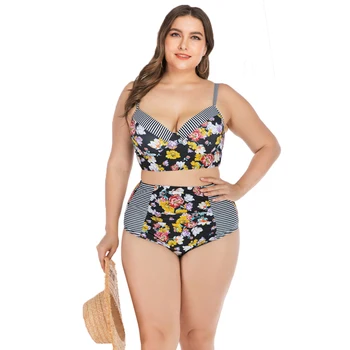 

bikini 2020 Women Push Up Padded Plus Size Bikini Set swimsuit Bathing High Waist swimwear Bikini Set swimsuit Plus Size XL-4XL