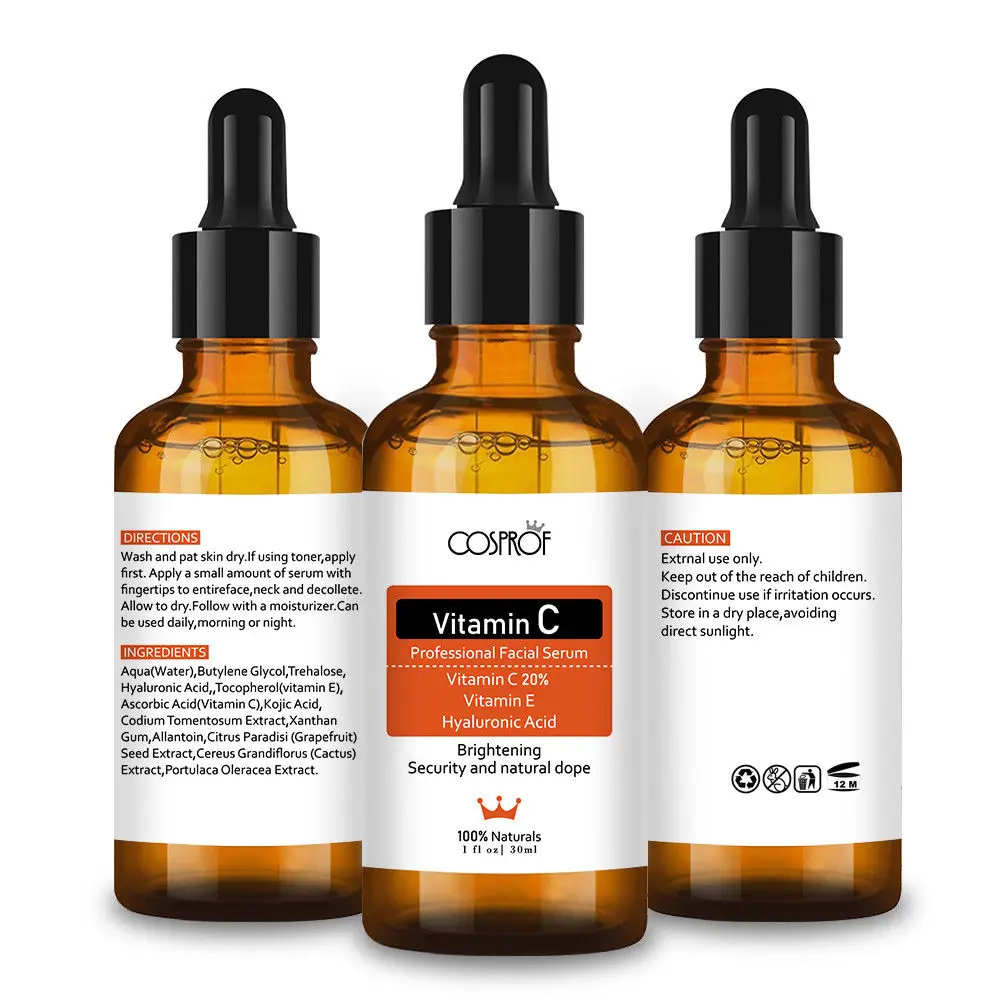 Cosprof Vitamin C Serum Moisturizer Facial Skin Care Set Anti Wrinkle Anti Aging Collagen Essences Liquid Cosprof Vitamin C Serum Moisturizer Facial Skin Care Set Anti Wrinkle Anti Aging Collagen Essences Liquid