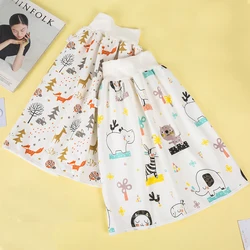 Couche culotte pour bébé 0 9T, jupe en coton imprimé imperméable, taille haute, pantalon d'entraînement pour bébé, couverture de tapis élastique anti fuite 