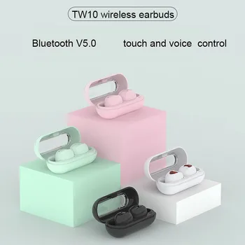 

TW10 Bluetooth Headset 5.0 Touch tws True Wireless Sports earphone with Charging Bin Stereo Anti-manic earpiece Hi-Fi Sound Qua