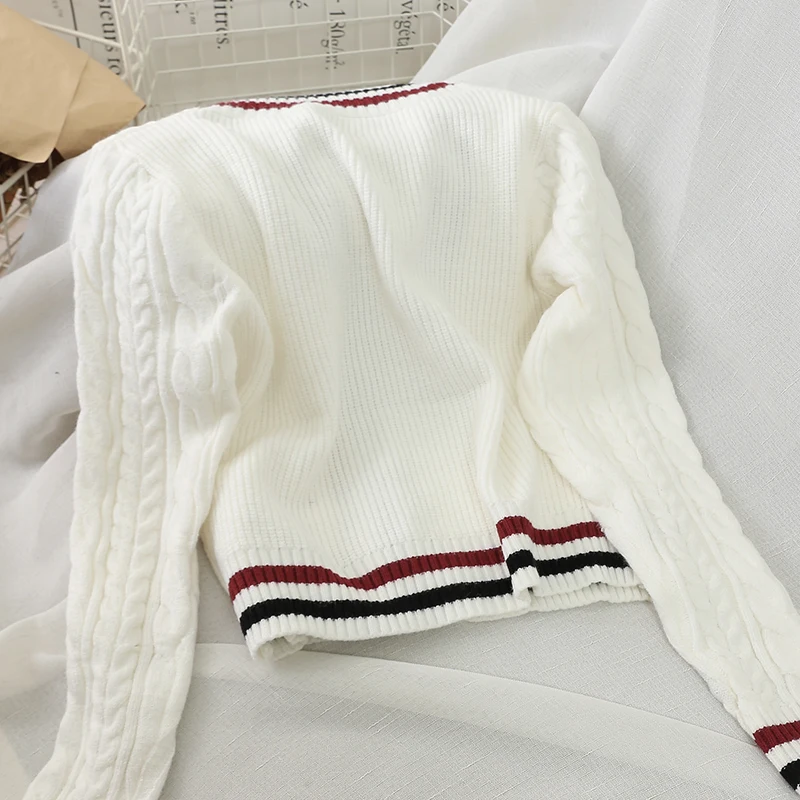 Модные с длинным рукавом Женские Короткие кардиганы осень ins горячая Распродажа короткие свитера Топы