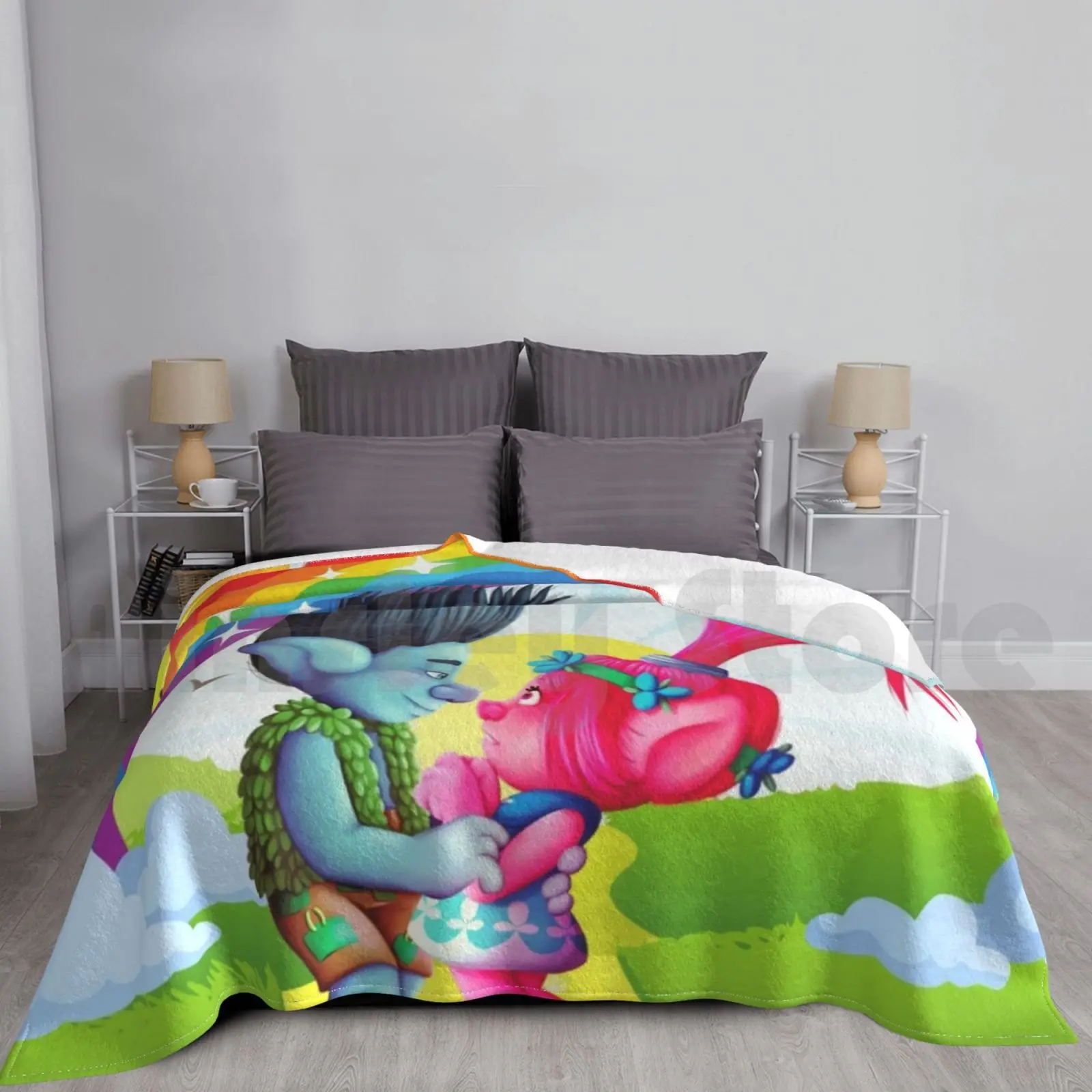 Trolls The Beat Goes On Poppy And Branch Kiss Coperta Fashion Custom Trolls The Beat Goes On Branch Trolls The Beat Go On