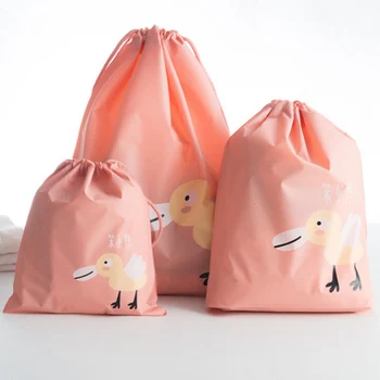 

3pcs/set Cute Animal Pattern Drawstring Waterproof Swimming Bags PEVA Clothes Bag Sports Travel Storage Shoes Bag