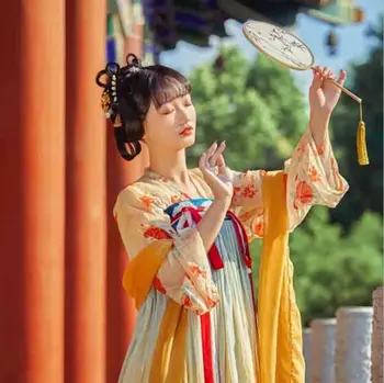 

Hanfu Women Chinese Traditional Hanfu Yellow Female Cosplay Costume Party Outfit Women Summer Blue Dress Chinese Hanfu For Women