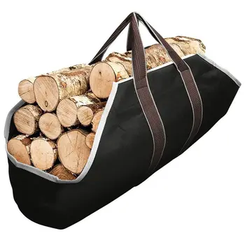 

Canvas Tote Bag Carrier Indoor Fireplace Firewood Totes Holders Round Woodpile Rack Fire Wood Carriers Carrying for Outdoor Tubu