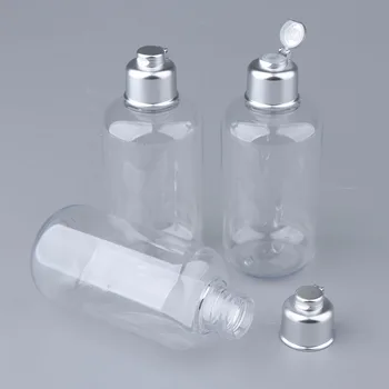 

6Pcs 200ml+300ml Empty Clear Plastic Bottles Tubes Flip Cap Makeup Containers for Shampoo Lotions Toners