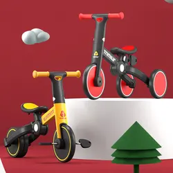 Andador 4 en 1 para bebé, andador con rueda Anti Rollover, plegable, tres rondas, Pedal de equilibrio, asiento de juguete para coche, altura ajustable para 1 6 años