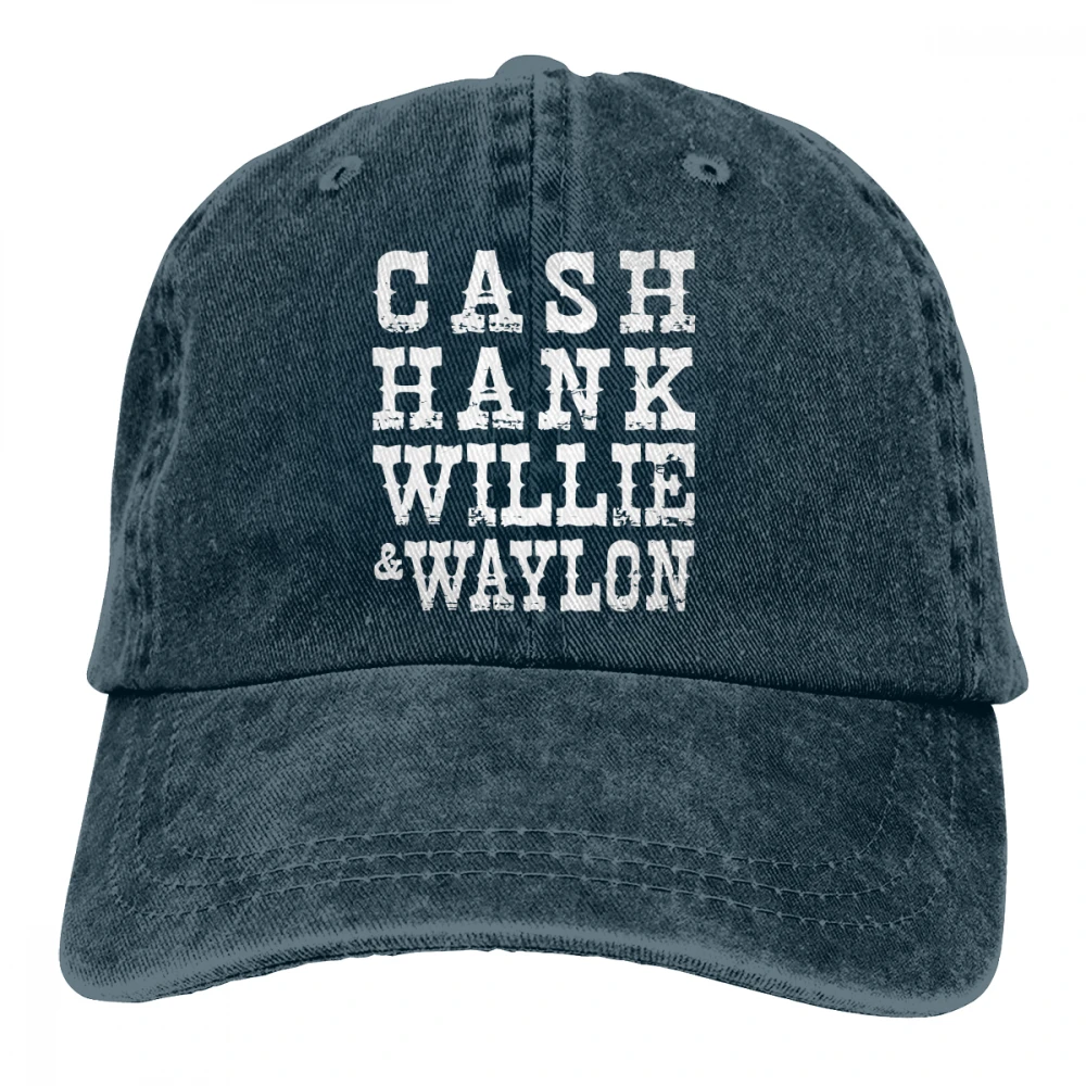 Наличные Хэнк Вилли вайлон Casquette глубокий Хизер унисекс Мужские Женские джинсовые бейсболка с ремешком кепки Регулируемый Гольф папа шляпа