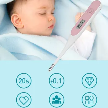 

High Quality Soft Head Electronic LCD Thermometer Digital kids Adult Thermometre Body Fever Temperature Measuring Tools