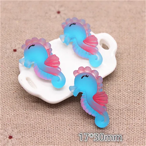 seahorse 10 шт. новые милые резиновые морские животные рыбы/Медузы/краб/Морской конек с плоским основанием Кабошон Шарм DIY Телефон/ремесло украшения Аксессуары - Цвет: seahorse