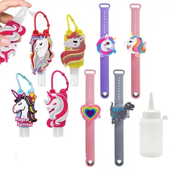 

10pc Portable Cartoon Wristband Hand Bracelet Sanitizer Dispensing Hand Gel Soap Dispenser Cute Kids Hand Sanitizer Holder Trave