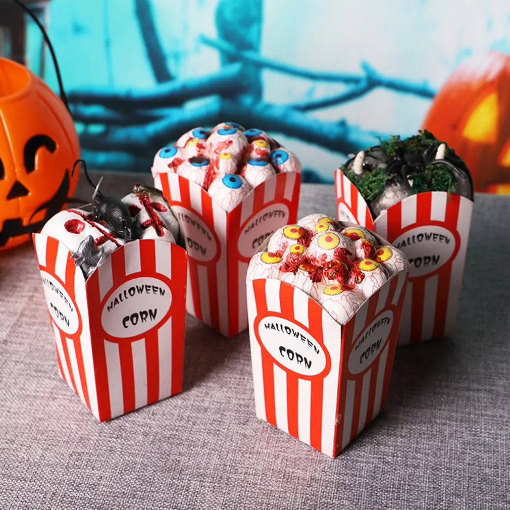 

Halloween Props Foam Simulated Ornament Party Accessories Fake Spider Mouse Bubble Eyeball Popcorn Boxes Party Decor