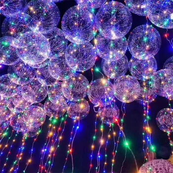 

1 Pcs Fashion Creative Luminous Led Balloon Colorful Round Transparent Bubble Balloons Glow In The Dark Toys Gift