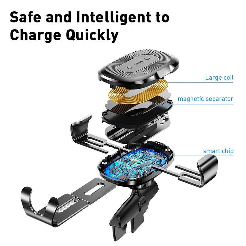 Baseus CD слот беспроводное автомобильное зарядное устройство для iPhone 11 Pro Max samsung быстрая Беспроводная зарядка зарядное устройство гравитационный Автомобильный держатель для телефона