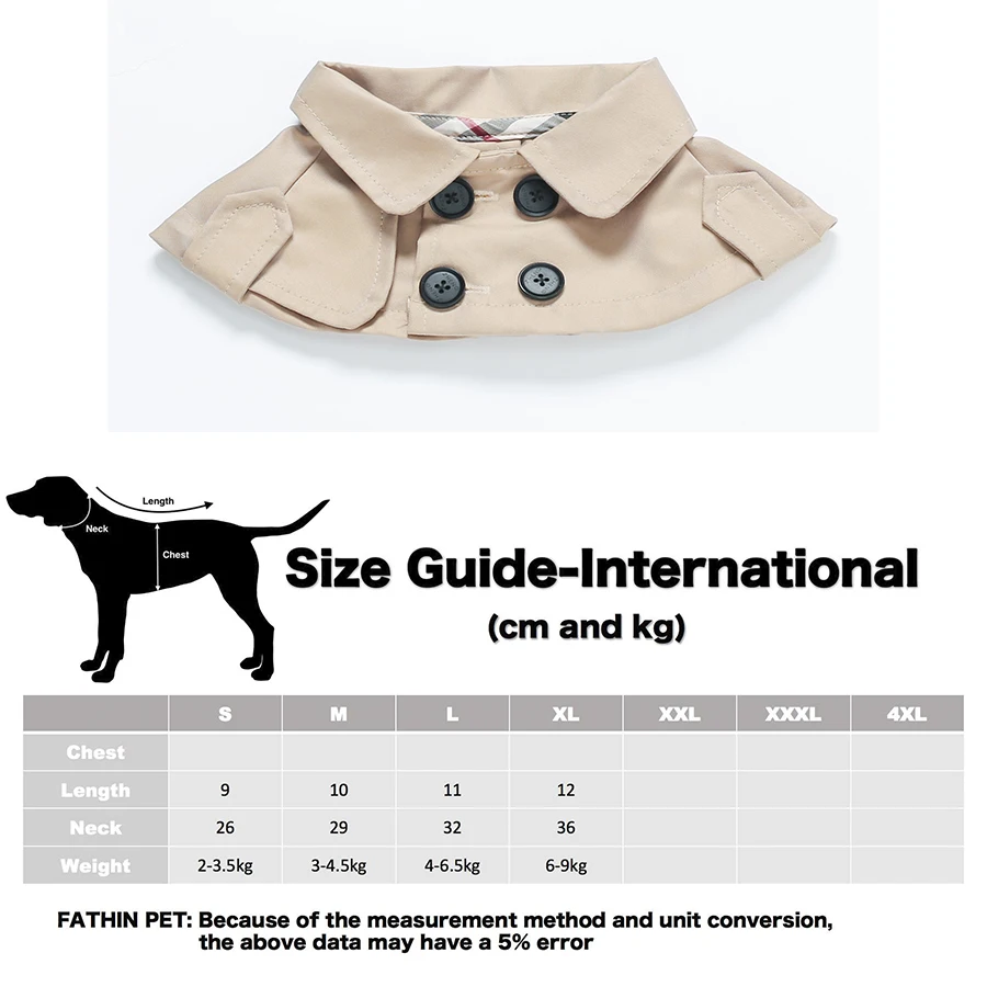 FATHIN Dog Clothes Soft Warm Clothing Pet Cat Clothing Cape Hat Pets Costume Trench S-XL