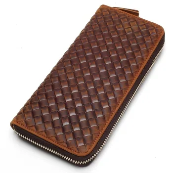 

Brand Men's Cow Leather Handbag Luxury Men's Leather Wallet Men Business Clutch Bag Retro Zipper Long Genuine Leather Clutch Bag