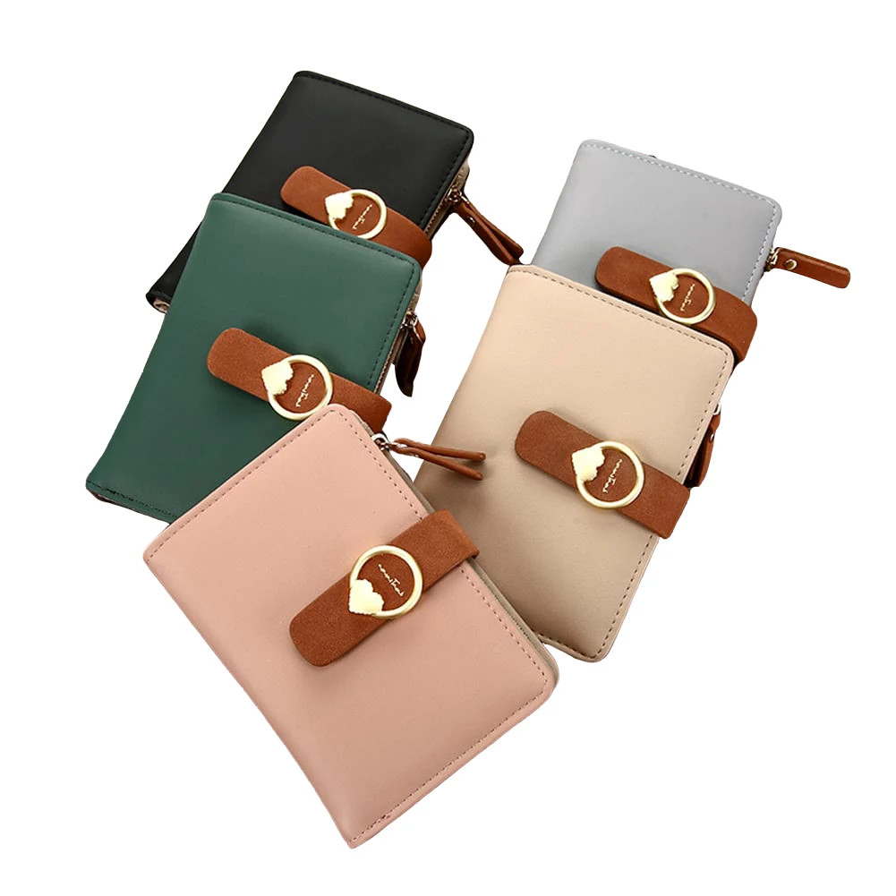 

Fashion Wallet 2020 Women Ladies PU Leather Zipper Coin Purse Color Block Credit Card Holder Mini Wallets