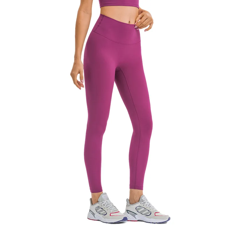 Solid Color Soft Tights Fintess Women Sports Pants High Waist Yoga Leggings Workout Run Squat Proof Trousers Gym Clothing Female