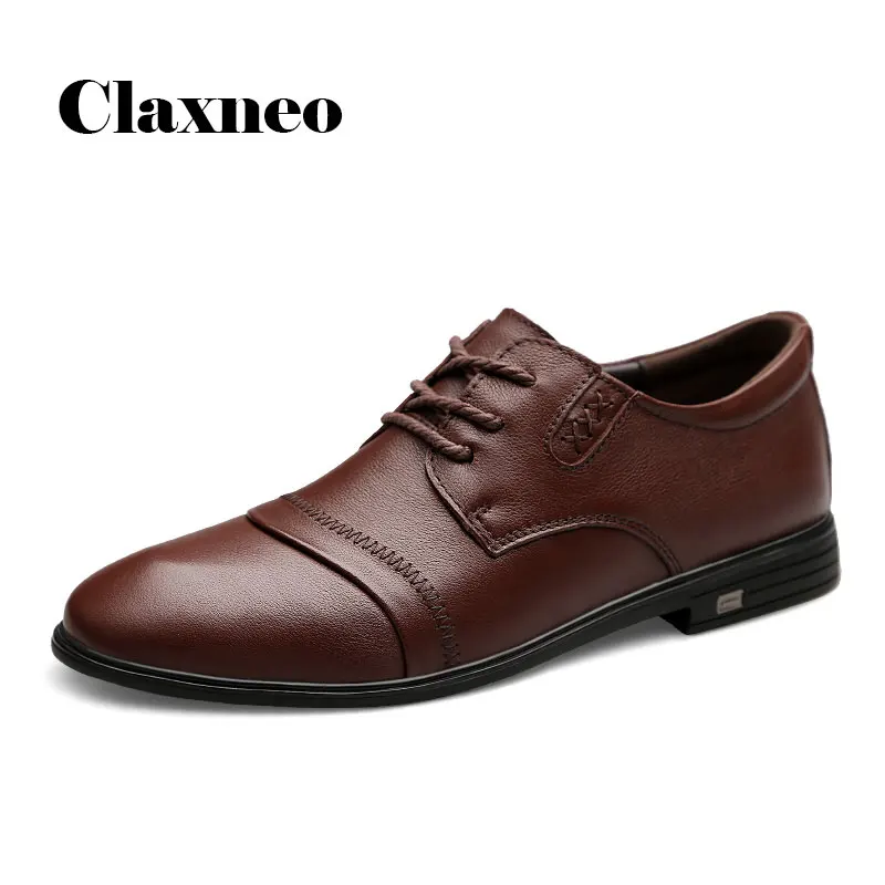 

CLAXNEO Man Leather Dress Shoes 2020 Spring Autumn Male Formal Shoe Derby Business Footwear clax Men's Oxford Wedding Shoe Brand