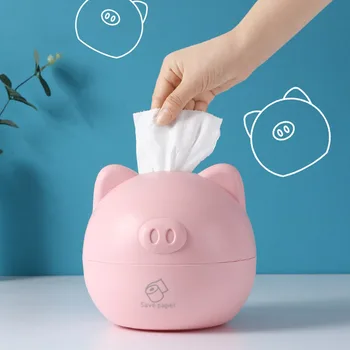 

Large Cartoon Pig Tissue Box For Napkins Desktop White Pink Cute Tissue Box Paper Storage Box Home Kitchen Living Room Organizer