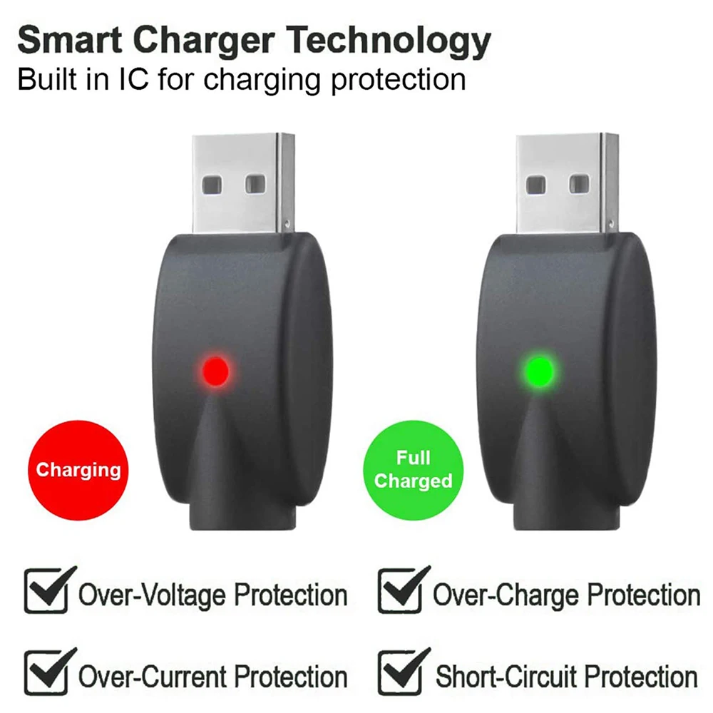 Smart Charger With Overcharge Protection Compatible For USB Charging Portable Adapter 510 Interface LED Indicator Rotary Lamp