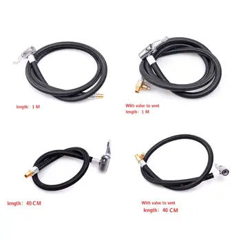 

40cm/100cm Car Bike Inflatable Extension Tube Air Chuck Inflator Pump Valve Clip Clamp Adapter Connect Pipe Auto Compressor Tyre
