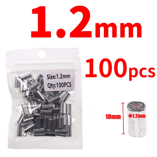 Fishing Crimp Sleeves, 100 Pcs Single Barrel Crimp Sleeves Kit, fishing crimp sleeves