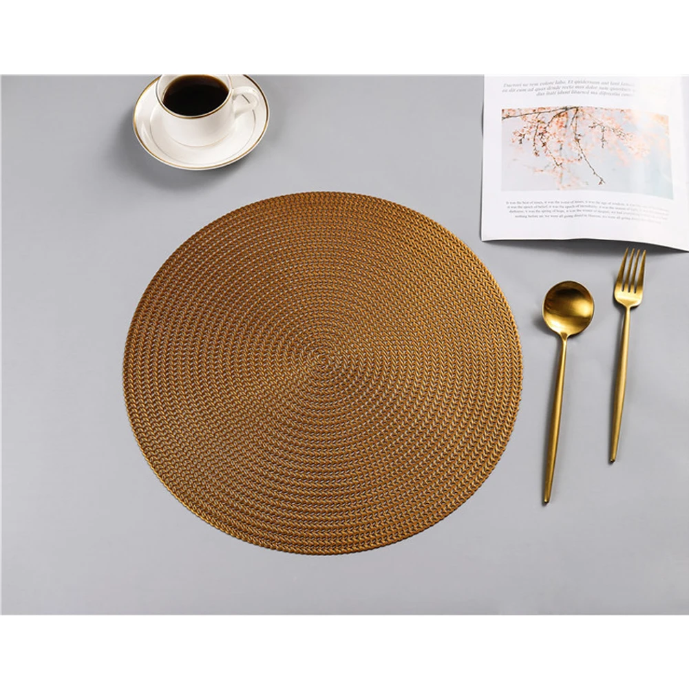Accessories Hotel Home Decor Round Placemat Anti Scalding Insulation Solid Table Mat Restaurant Dining Kitchen PVC Pad