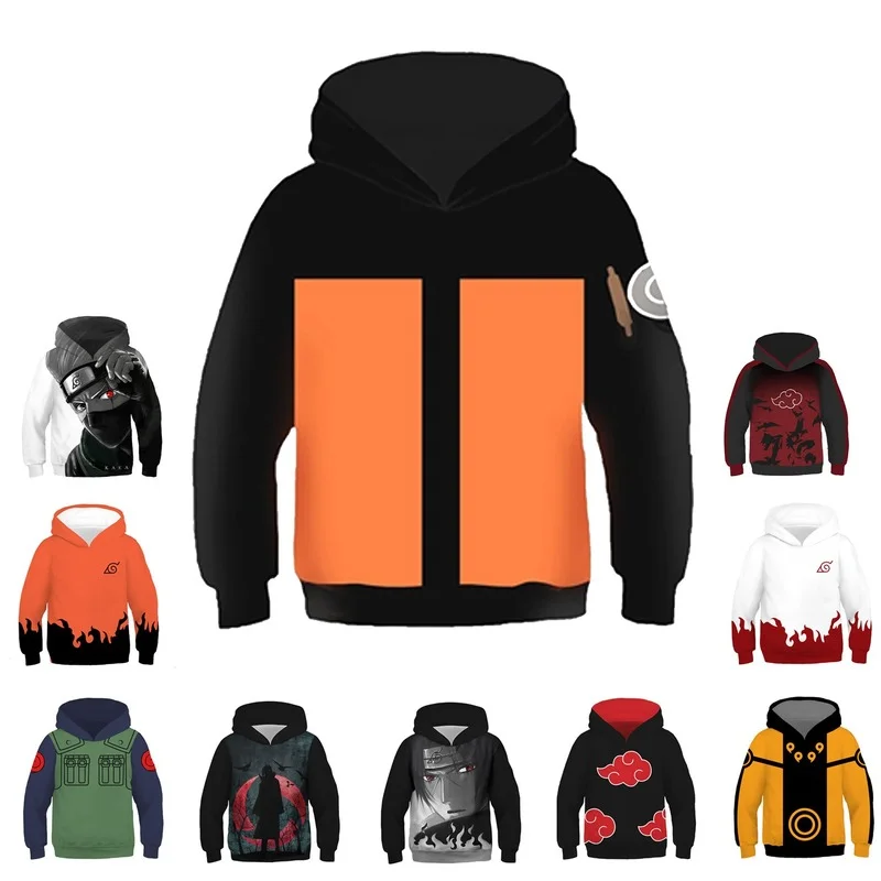 Naruto Children's Clothing Boy Anime Spring and Autumn Suddera Con Capucha Halloween Cosplay Cartoon Jacket Warm Sweater | Мать и