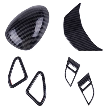 

CITALL 6Pcs ABS Carbon Fiber Black Style Interior Trim Cover Kit Fit for Cadillac ATS 2014 2015 2016 2017 2018