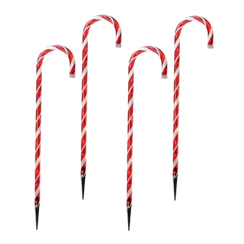 

4Pcs Solar Powered Xmas Christmas Pathway Markers for Holiday Parties Lighting