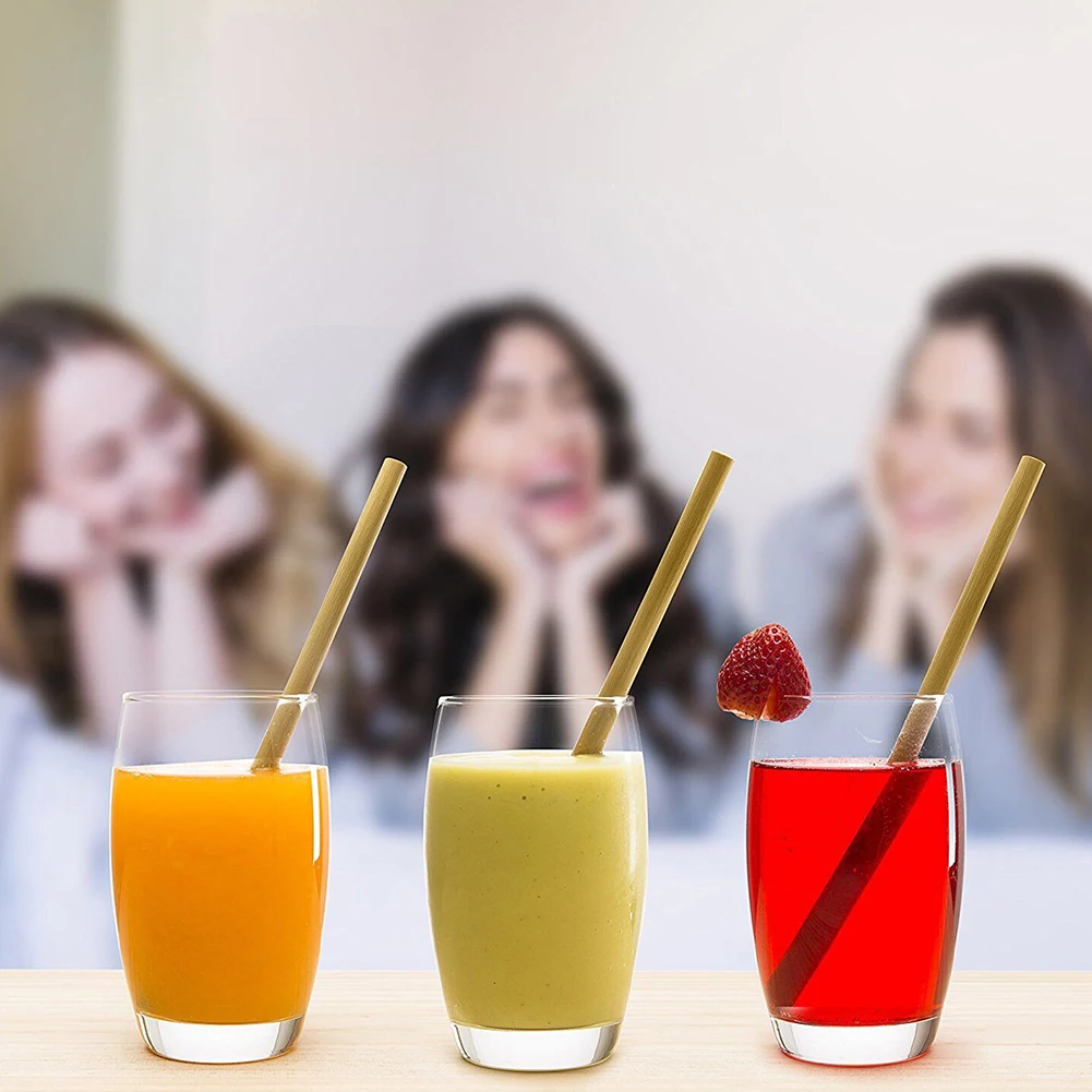 10x бамбуковая Питьевая соломинка безвредные напитки Вода Кофе shakesDrinking соломинки кухня день рождения свадьба посуда для напитков