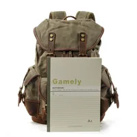 Vintage Canvas Backpacks for Men Laptop Daypacks Waterproof Rucksacks Large Waxed Mountaineering Travel Pack vintage backpack 3