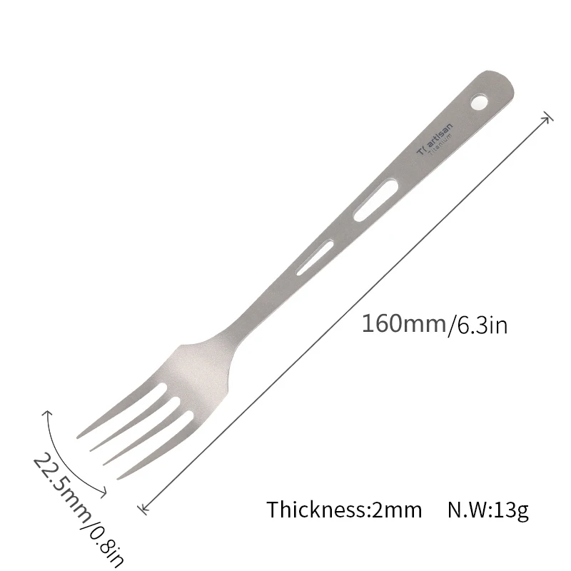 Fork Tiartisan кухонные инструменты легкие столовые приборы Kinfe вилка ложка для наружного и домашнего спорта комплект столовых приборов Титановая посуда набор - Цвет: Fork