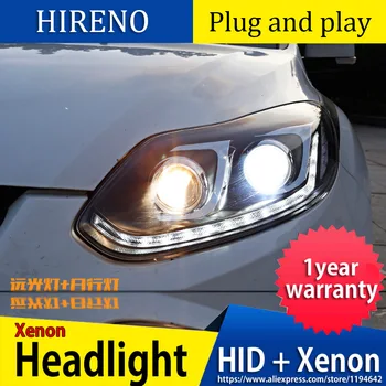 

Car Styling For Ford Focus MK3 headlights 2012 2013 2014 Dynamic turn signal Headlight front Bi-Xenon Lens Double Beam HID KIT