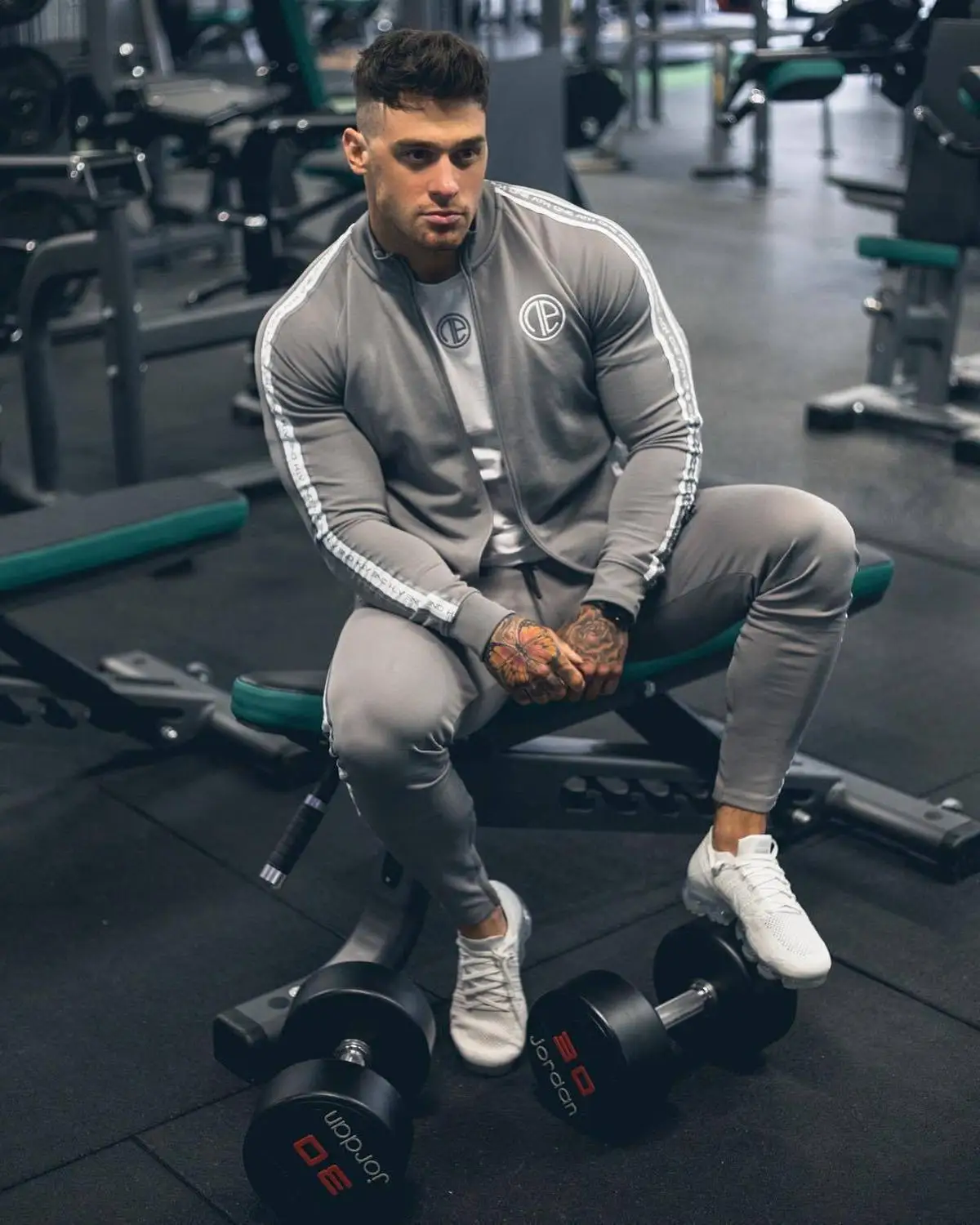 Spring Men Running Jacket Striped Print Fitness Zipped Cardigan Coat Training Cotton Windbreaker Baseball Jacket